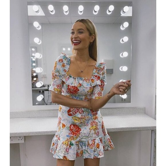 Rixo Camile Ruffle Mini Dress Multicolor in 8 Womens Linen ruffle - Picture 9 of 16